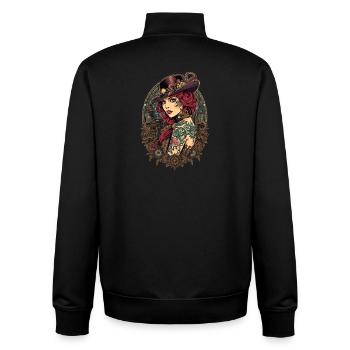 Steam Punk Beautiful Women Steampunk - Unisex Organic Zip Sweatshirt by Stanley/Stella - black - Back - AI Model Male 185 light (185cm)