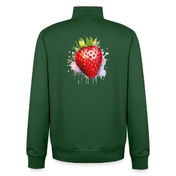 Wasserfarbene Erdbeere Spritzer - Unisex Organic Zip Sweatshirt von Stanley/Stella - Flaschengrün - Hinten - AI Model Male 185 dark (185cm)