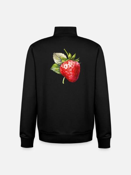 Erdbeer Aquarell Frische - Unisex Organic Zip Sweatshirt von Stanley/Stella - Schwarz