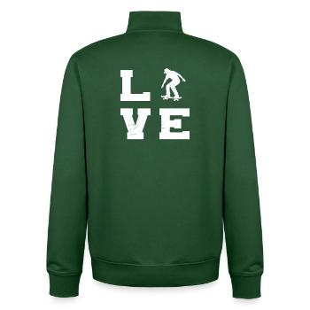 Skateboarding Liebe zum Anziehen - Unisex Organic Zip Sweatshirt von Stanley/Stella - Flaschengrün - Hinten - AI Model Male 185 dark (185cm)