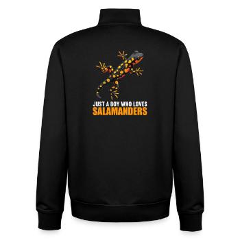Fire Salamander Salamander - Unisex Organic Zip Sweatshirt by Stanley/Stella - black - Back - AI Model Male 185 light (185cm)