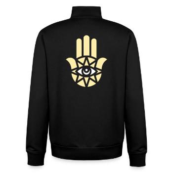 Hamsa Hand Ornament - Unisex Organic Zip Sweatshirt von Stanley/Stella - Schwarz - Hinten - AI Model Male 185 light (185cm)
