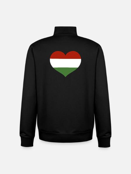 Hungarian Flag Heart - Unisex Organic Zip Sweatshirt by Stanley/Stella - black