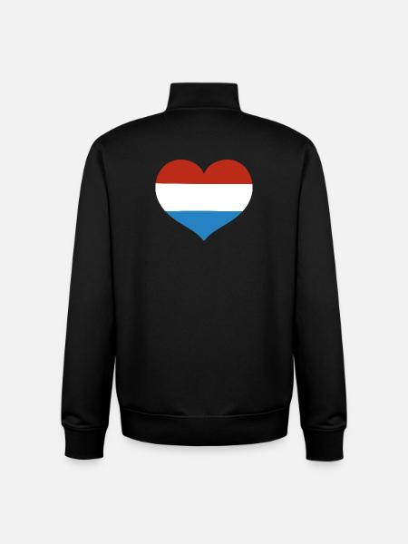 Luxembourg Heart Flag - Unisex Organic Zip Sweatshirt by Stanley/Stella - black