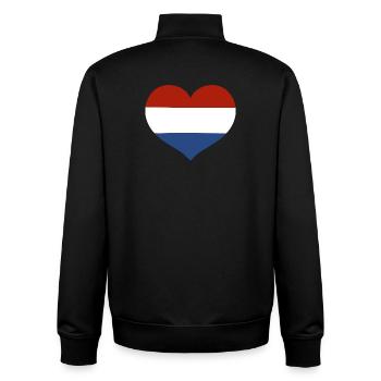 Cœur du drapeau des Pays-Bas - Sweat zippé unisexe en coton bio Stanley/Stella - noir - Dos - AI Model Male 185 light (185cm)