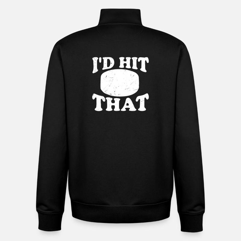 I'd hit that - Unisex Organic Zip Sweatshirt by Stanley/Stella - black