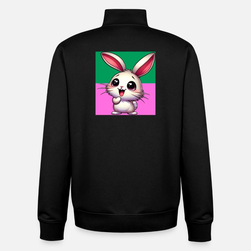 rabbit - Unisex Organic Zip Sweatshirt by Stanley/Stella - black