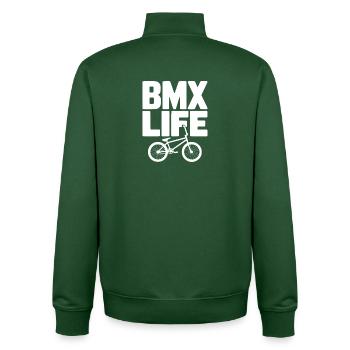 BMX-Leben - Unisex Organic Zip Sweatshirt von Stanley/Stella - Flaschengrün - Hinten - AI Model Male 185 dark (185cm)