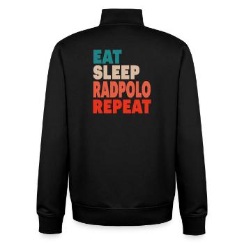 Mange Dors Rad Polo Répète, Radpolo - Sweat zippé unisexe en coton bio Stanley/Stella - noir - Dos - AI Model Male 185 light (185cm)