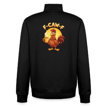 F Caw F Coffee Chicken - Unisex Organic Zip Sweatshirt von Stanley/Stella - Schwarz - Hinten - AI Model Male 185 light (185cm)