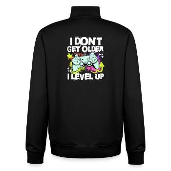 Ich Level Up statt älter zu werd– Controller Motiv - Unisex Organic Zip Sweatshirt von Stanley/Stella - Schwarz - Hinten - AI Model Male 185 light (185cm)