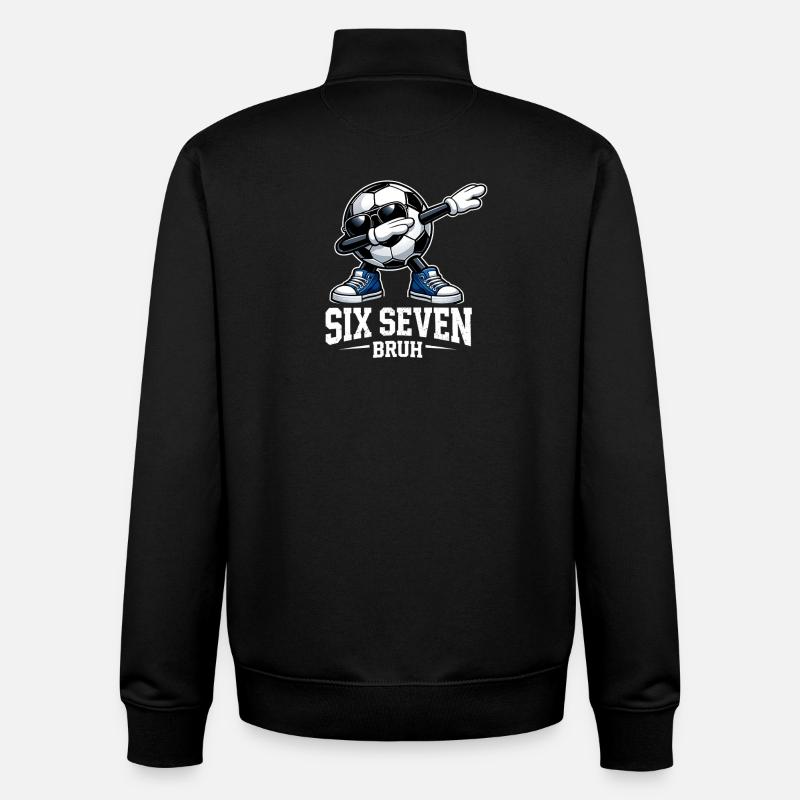 Six Seven Bruh Brainrot Meme - Unisex Organic Zip Sweatshirt von Stanley/Stella - Schwarz