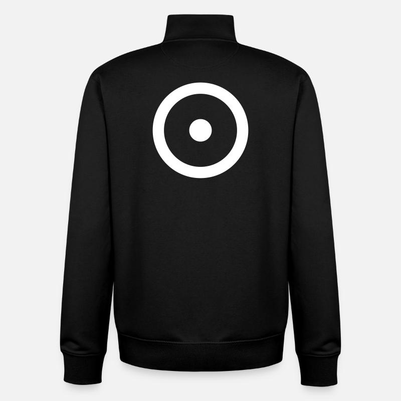 Joystick Minimal Blanc - Sweat zippé unisexe en coton bio Stanley/Stella - noir