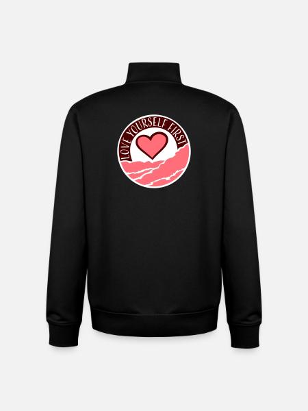 Love Yourself First Self-Love Self-Care - Unisex Organic Zip Sweatshirt by Stanley/Stella - black