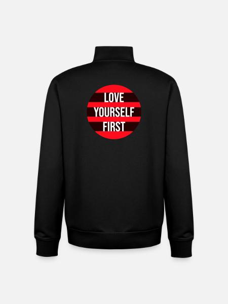 Love Yourself First Self-Love Self-Care - Unisex Organic Zip Sweatshirt by Stanley/Stella - black
