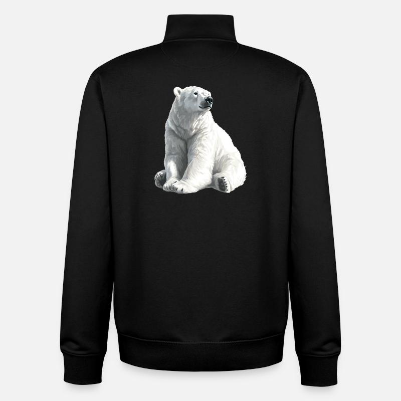 Polar Bär Illustration Eislicht - Unisex Organic Zip Sweatshirt von Stanley/Stella - Schwarz