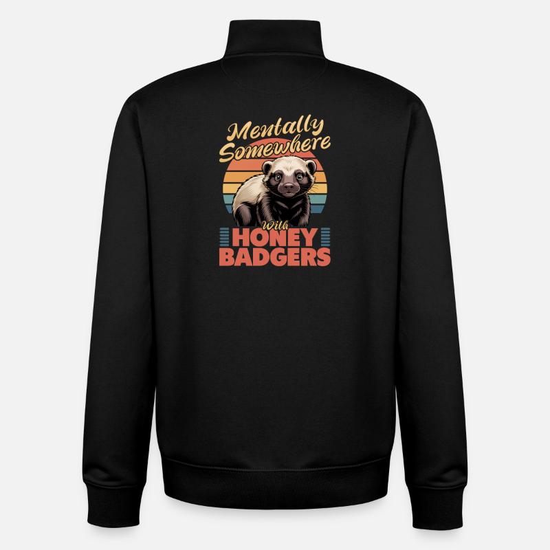 Funny Honey Badger - Unisex Organic Zip Sweatshirt von Stanley/Stella - Schwarz