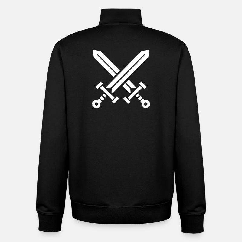 Chevalier des Épées Croisées - Sweat zippé unisexe en coton bio Stanley/Stella - noir