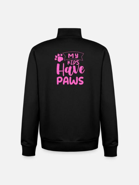 my_kids_have_paws - Unisex Organic Zip Sweatshirt von Stanley/Stella - Schwarz
