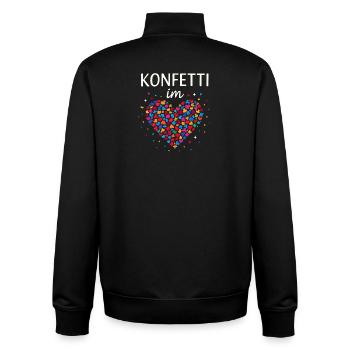 Karneval Konfetti Im Herzen Fastnacht Fasching  - Unisex Organic Zip Sweatshirt von Stanley/Stella - Schwarz - Hinten - AI Model Male 185 light (185cm)