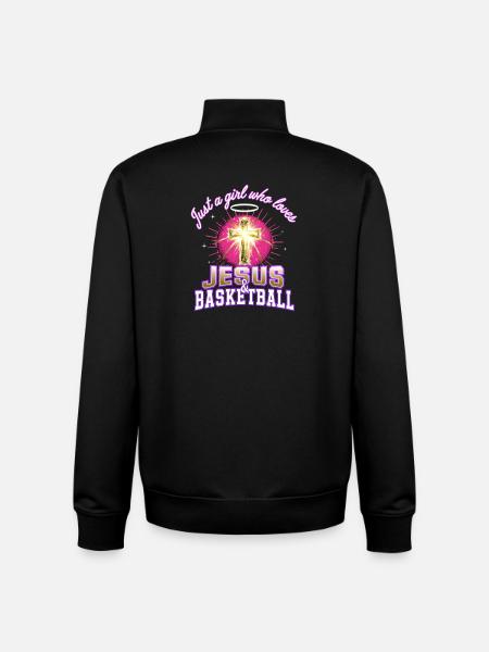 Jesus und Basketball Mädchen-Design - Unisex Organic Zip Sweatshirt von Stanley/Stella - Schwarz