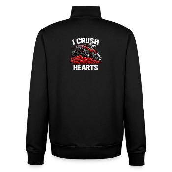  Valentines Day I Crush Hearts Skeleton Skull - Unisex Organic Zip Sweatshirt by Stanley/Stella - black - Back - AI Model Male 185 light (185cm)