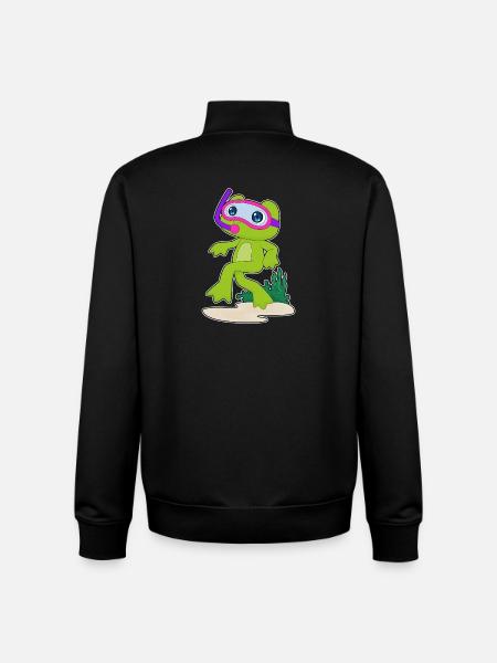 Frog Diver Snorkel Diving - Unisex Organic Zip Sweatshirt by Stanley/Stella - black