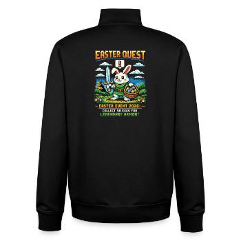 Easter Quest Pixelbunny – Sammle Eier 2026 - Unisex Organic Zip Sweatshirt von Stanley/Stella - Schwarz - Hinten - AI Model Male 185 light (185cm)