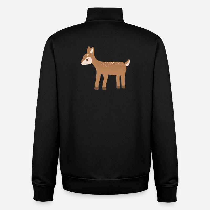 Charme Bois de Faon Dots - Sweat zippé unisexe en coton bio Stanley/Stella - noir