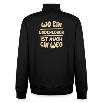 Flooring installers - Unisex Organic Zip Sweatshirt by Stanley/Stella - black - Back - AI Model Male 185 light (185cm)