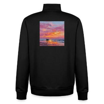sunset - Unisex Organic Zip Sweatshirt by Stanley/Stella - black - Back - AI Model Male 185 light (185cm)