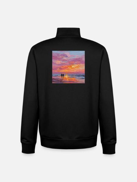 sunset - Unisex Organic Zip Sweatshirt by Stanley/Stella - black