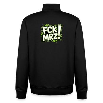 FCK MAR - Anti CDU Meme - Unisex Organic Zip Sweatshirt by Stanley/Stella - black - Back - AI Model Male 185 light (185cm)
