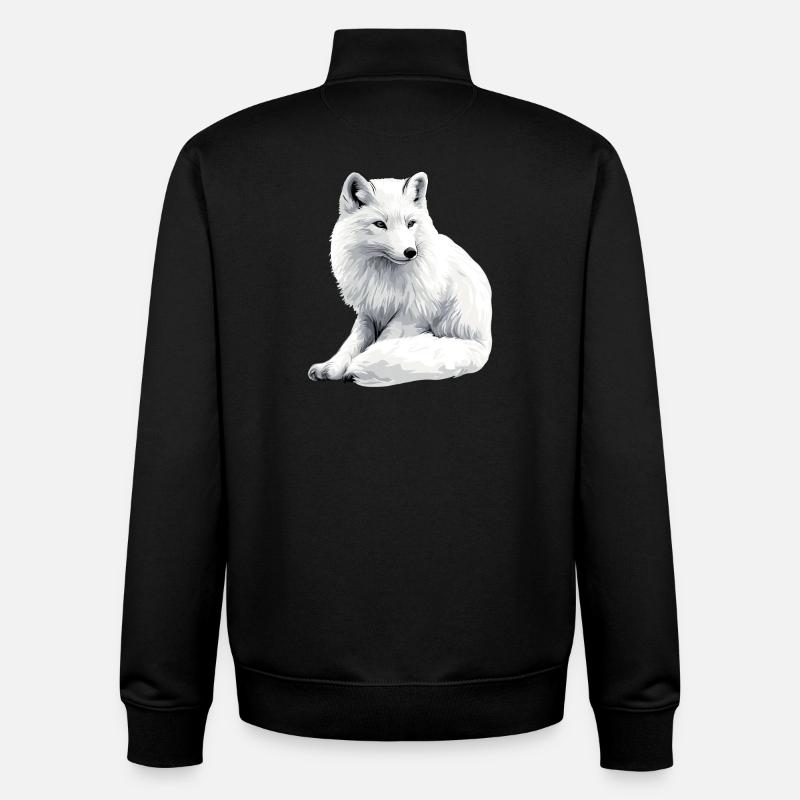 Renard des neiges - Sweat zippé unisexe en coton bio Stanley/Stella - noir