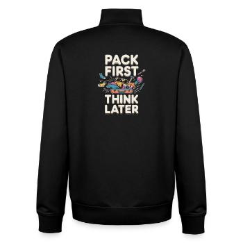 Reisepass als Vorlage für den Reisenden - Unisex Organic Zip Sweatshirt von Stanley/Stella - Schwarz - Hinten - AI Model Male 185 light (185cm)