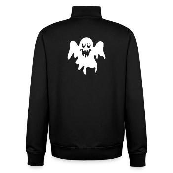 Scary Motifs, Ghosts - Unisex Organic Zip Sweatshirt by Stanley/Stella - black - Back - AI Model Male 185 light (185cm)