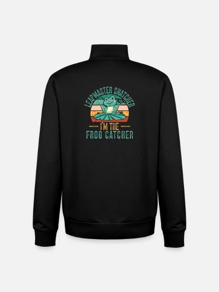 Frog Catcher Leapmaster Snatcher Frog - Unisex Organic Zip Sweatshirt by Stanley/Stella - black