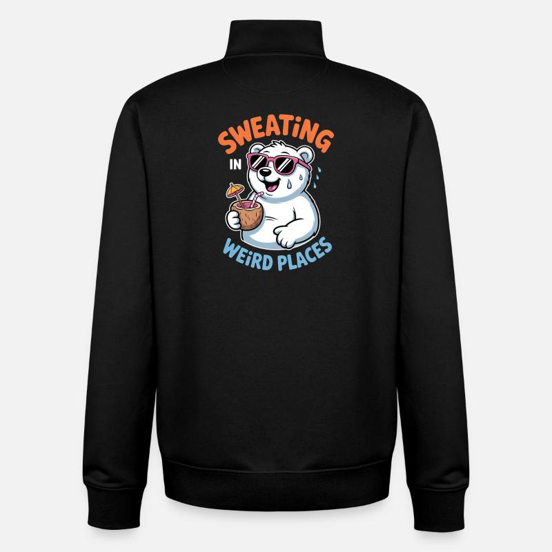 Sweating Sayings Funny Sweating Gift - Unisex Organic Zip Sweatshirt by Stanley/Stella - black