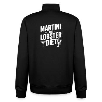 Martini- und Hummerdiät - Unisex Organic Zip Sweatshirt von Stanley/Stella - Schwarz - Hinten - AI Model Male 185 light (185cm)
