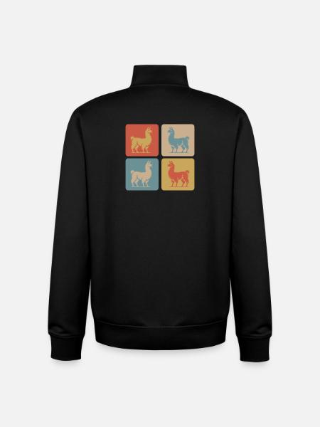 Lama Pop Art Retro - Unisex Organic Zip Sweatshirt von Stanley/Stella - Schwarz