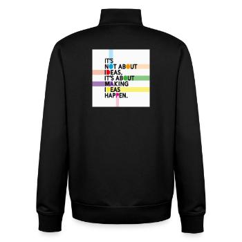 Make Ideas Happen – Kreativer Motivationsspruch - Unisex Organic Zip Sweatshirt von Stanley/Stella - Schwarz - Hinten - AI Model Male 185 light (185cm)