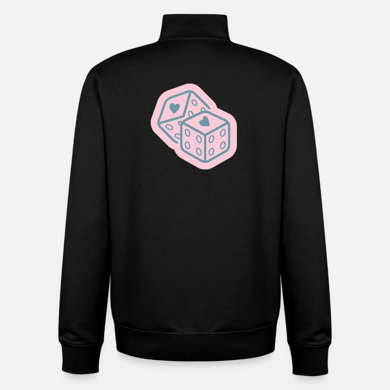 Heart-Dice-Design - Unisex Organic Zip Sweatshirt von Stanley/Stella - Schwarz