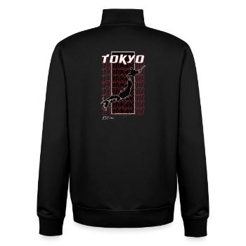 Streetwear japonais de Tokyo - Sweat zippé unisexe en coton bio Stanley/Stella - noir - Dos - AI Model Male 185 light (185cm)