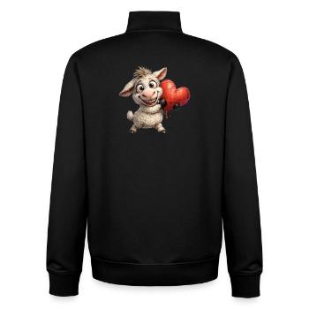 Herzfreundliches Schäfchen - Unisex Organic Zip Sweatshirt von Stanley/Stella - Schwarz - Hinten - AI Model Male 185 light (185cm)