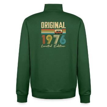 50th Birthday, 50 Years, Original 1976 - Unisex Organic Zip Sweatshirt by Stanley/Stella - bottle green - Back - AI Model Male 185 dark (185cm)