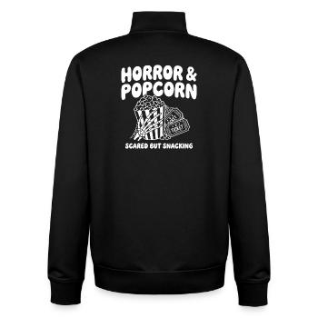 Horror & Popcorn Vibes - Unisex Organic Zip Sweatshirt von Stanley/Stella - Schwarz - Hinten - AI Model Male 185 light (185cm)