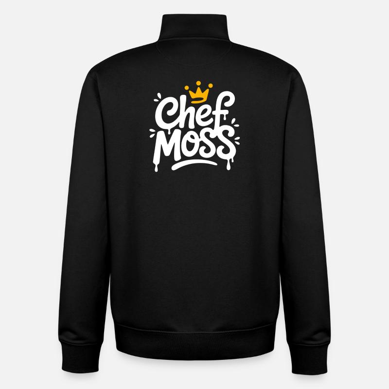 Chef Moss Krone Logo - Unisex Organic Zip Sweatshirt von Stanley/Stella - Schwarz