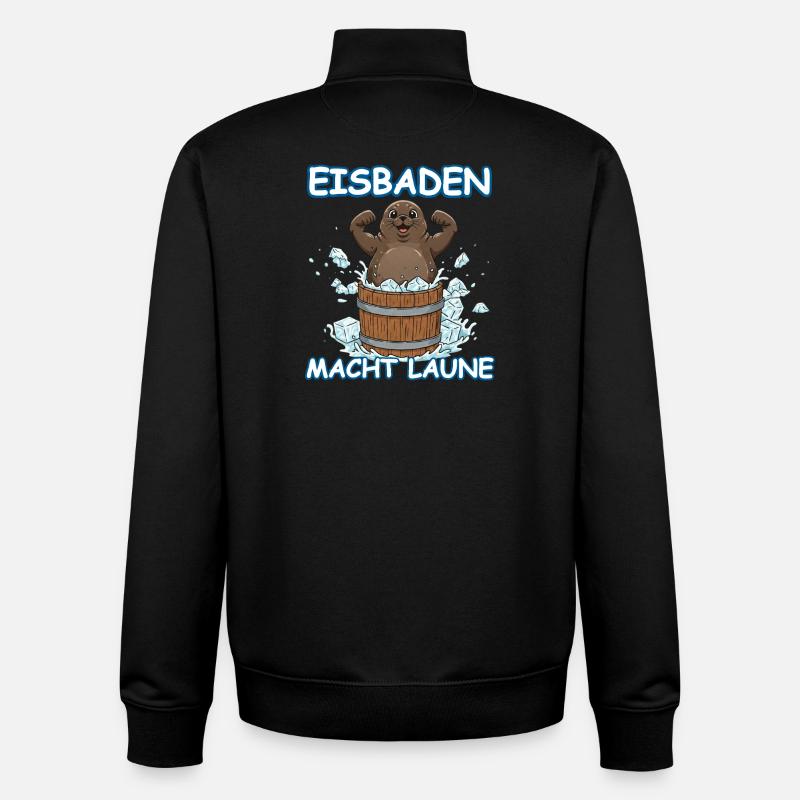 Eisbaden Seehund - Unisex Organic Zip Sweatshirt von Stanley/Stella - Schwarz