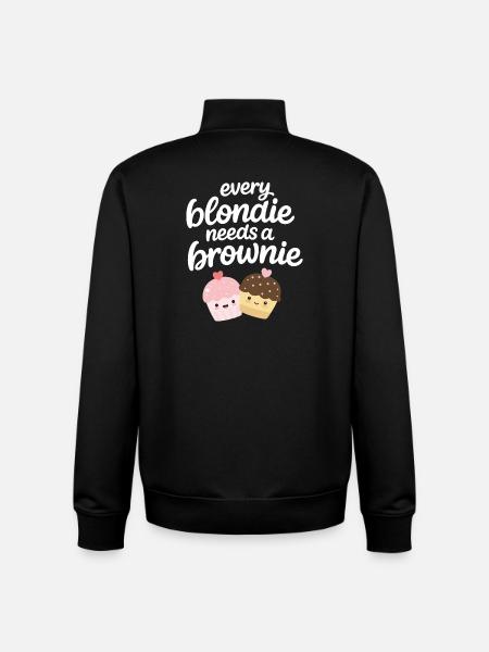 Every Blondine needs a Brownie - Unisex Organic Zip Sweatshirt by Stanley/Stella - black