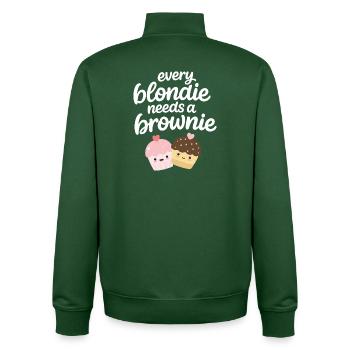 Chaque Blondine a besoin d’un Brownie - Sweat zippé unisexe en coton bio Stanley/Stella - vert bouteille - Dos - AI Model Male 185 dark (185cm)